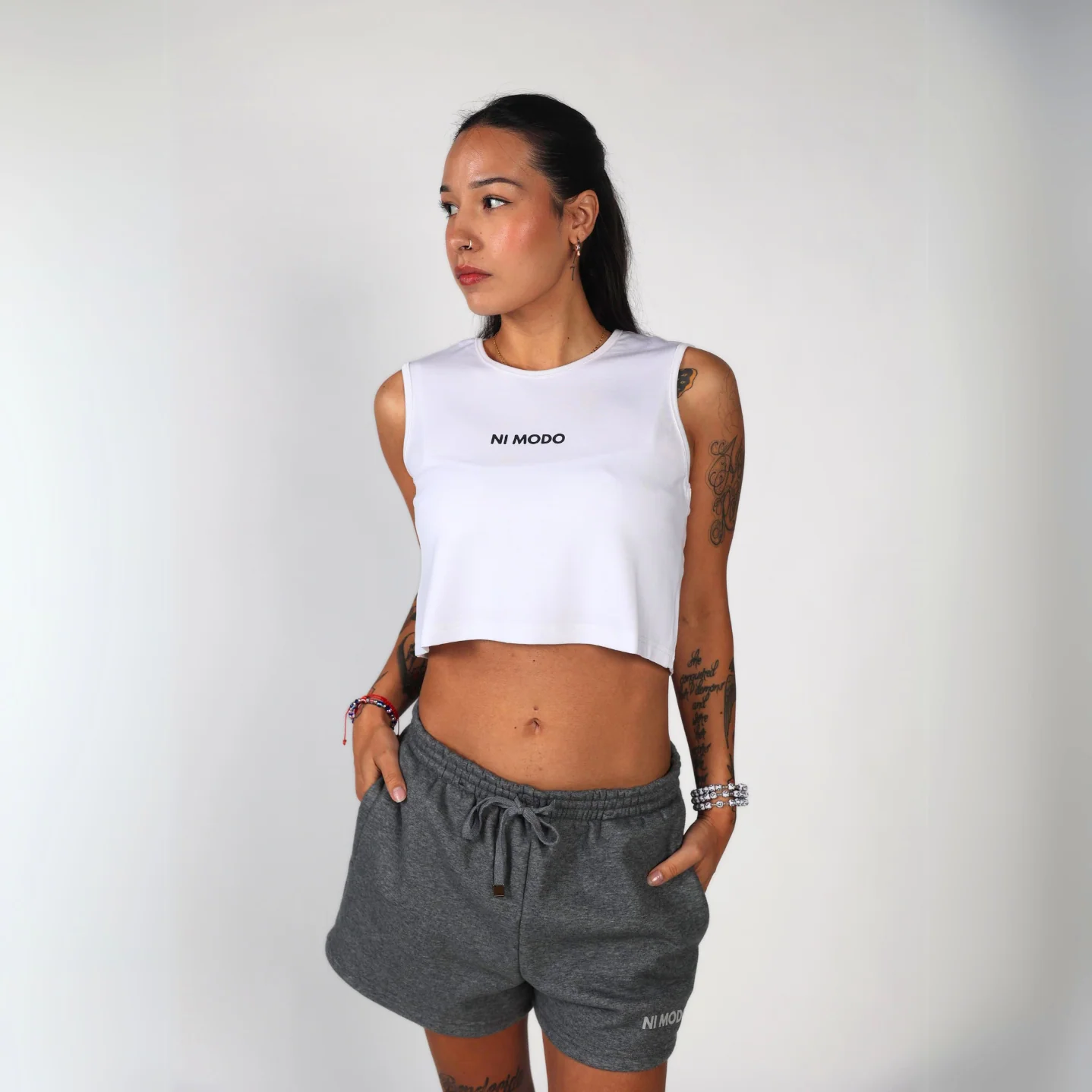 Training Crop Top - Leche White - Image 3