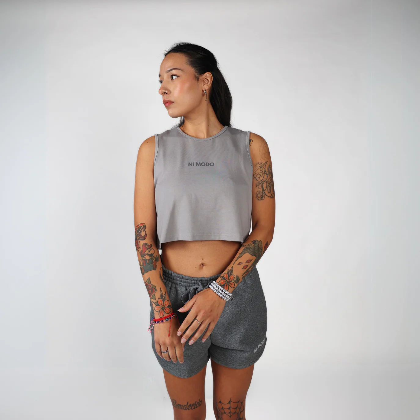 Training Crop Top - Smoke Grey - Image 3